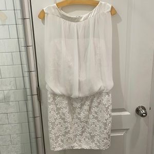 White lace dress with flower pattern
